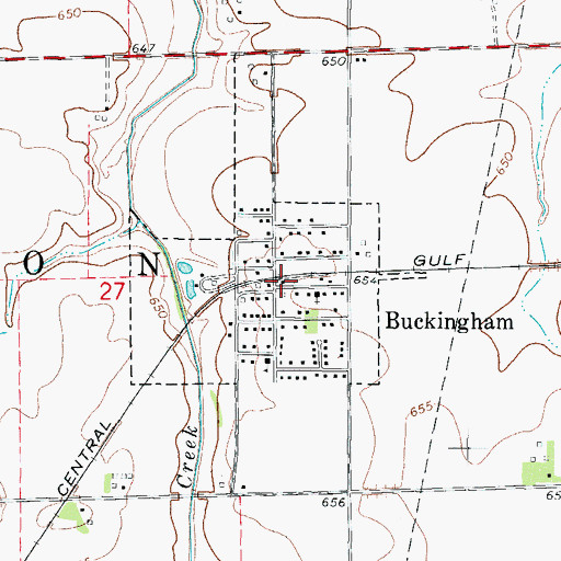 Topographic Map of Village of Buckingham, IL