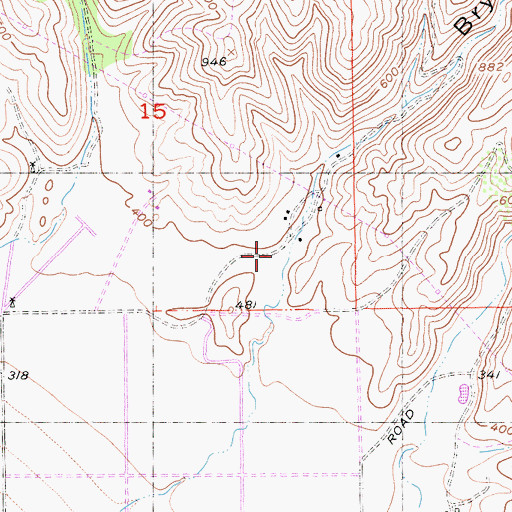 Topographic Map of Bryant Canyon, CA