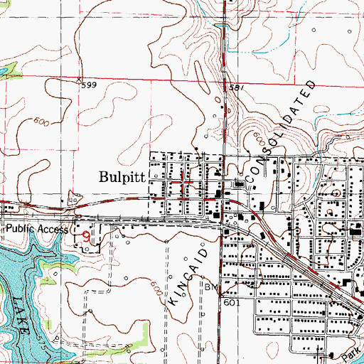 Topographic Map of Village of Bulpitt, IL