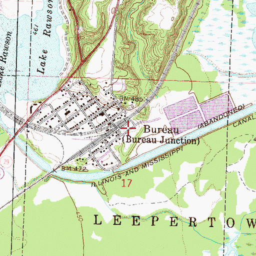 Topographic Map of Village of Bureau Junction, IL