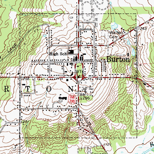 Topographic Map of Village of Burton, OH