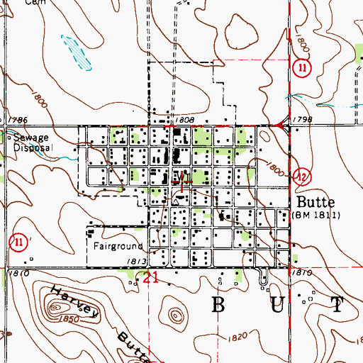 Topographic Map of Village of Butte, NE