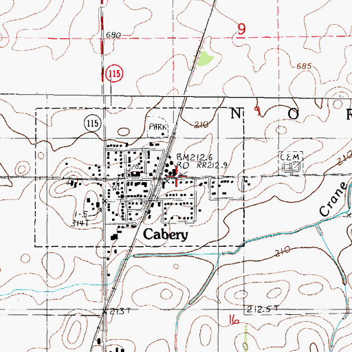 Topographic Map of Village of Cabery, IL