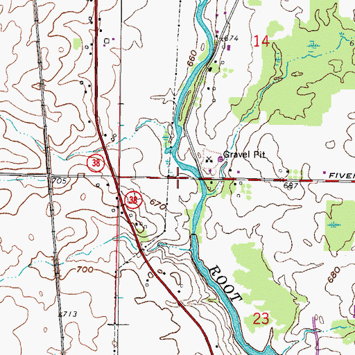 Topographic Map of Village of Caledonia, WI