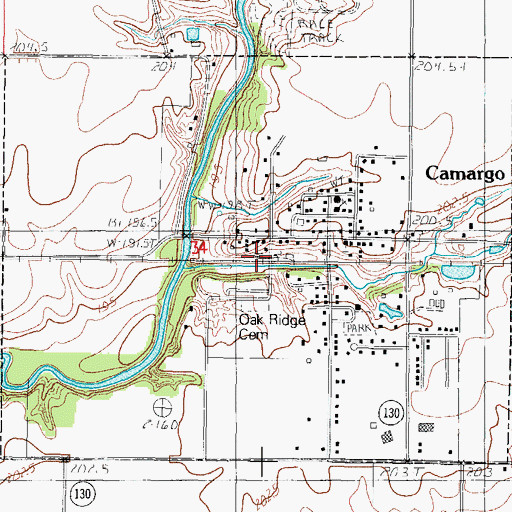 Topographic Map of Village of Camargo, IL