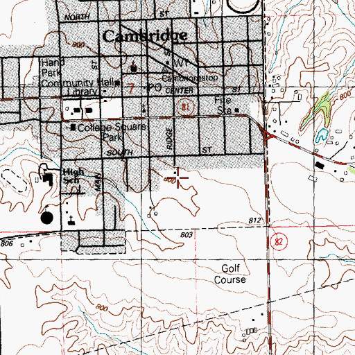 Topographic Map of Village of Cambridge, IL