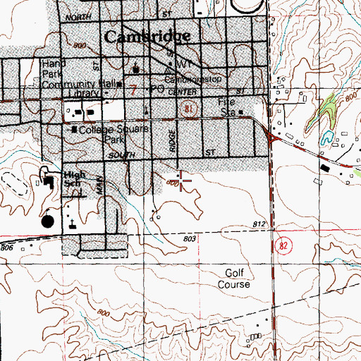 Topographic Map of Village of Cambridge, IL