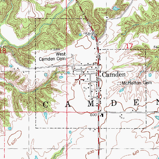 Topographic Map of Village of Camden, IL