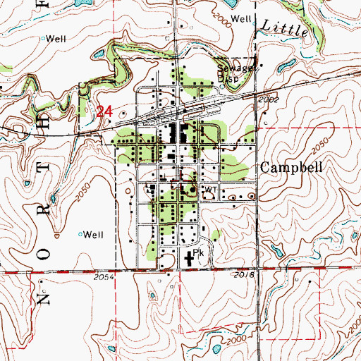Topographic Map of Village of Campbell, NE