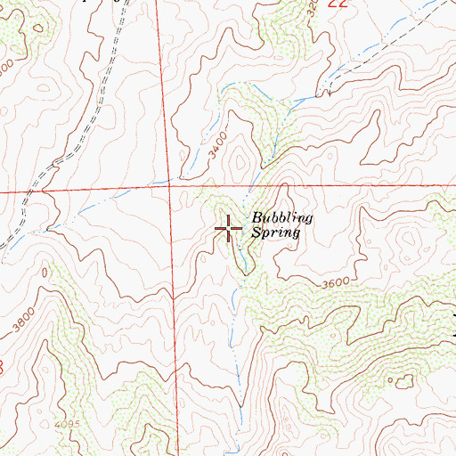 Topographic Map of Bubbling Spring, CA