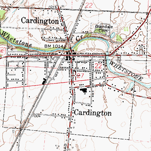 Topographic Map of Village of Cardington, OH