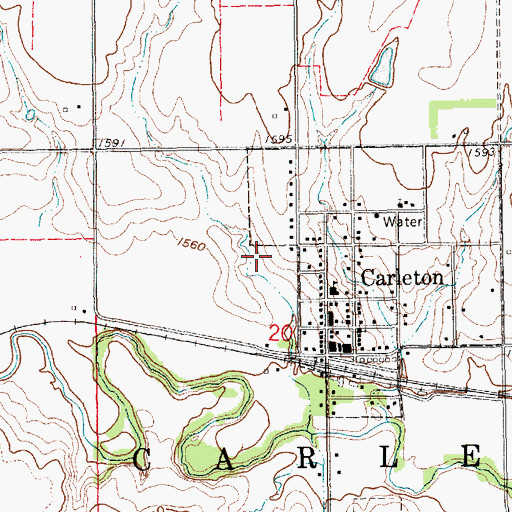 Topographic Map of Village of Carleton, NE