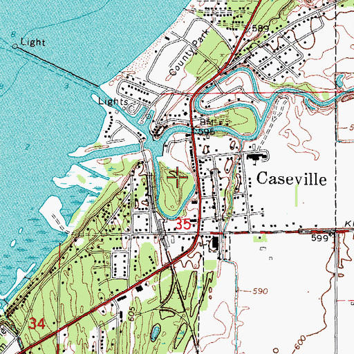 Topographic Map of City of Caseville, MI