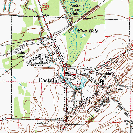Topographic Map of Village of Castalia, OH