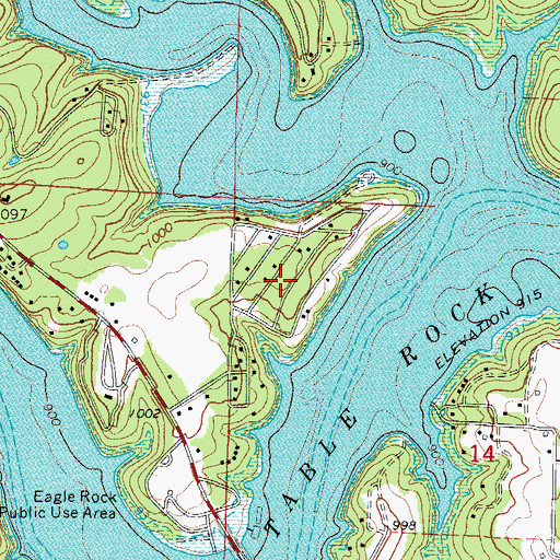 Topographic Map of Village of Chain-O-Lakes, MO