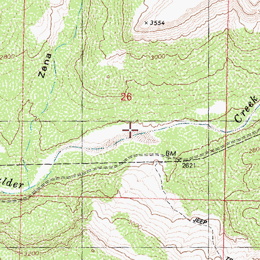 Topographic Map of Mulholland Wash, AZ