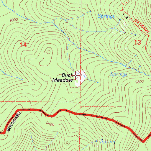 Topographic Map of Buck Meadow, CA