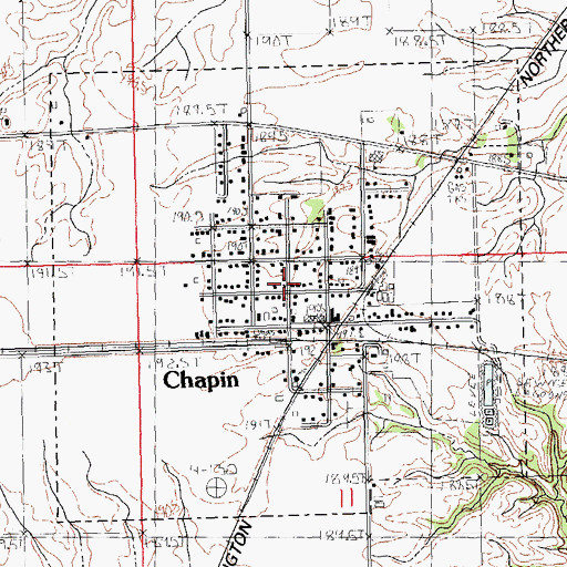 Topographic Map of Village of Chapin, IL