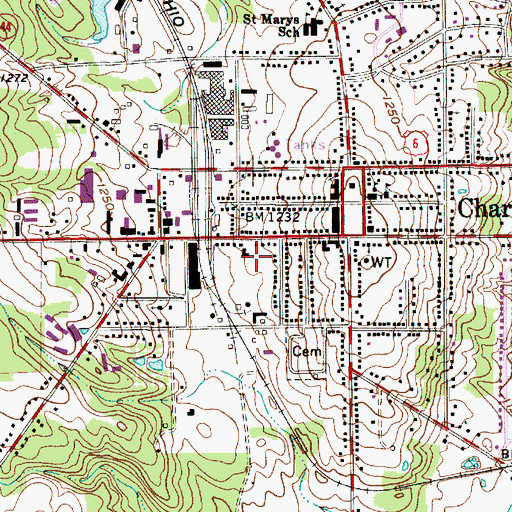 Topographic Map of City of Chardon, OH