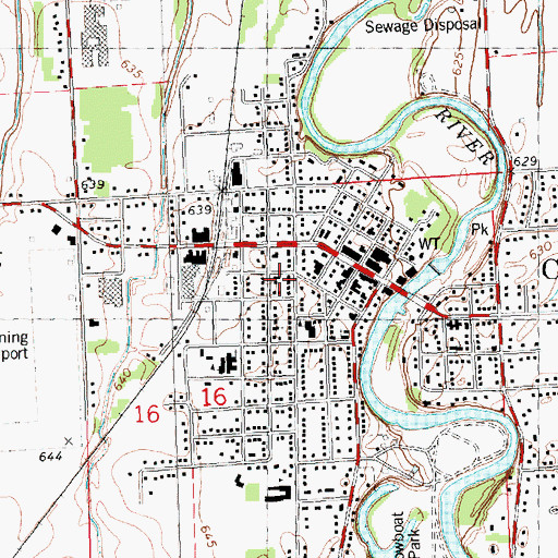 Topographic Map of Village of Chesaning, MI