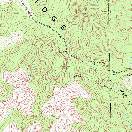 Topographic Map of Buck Ridge, CA