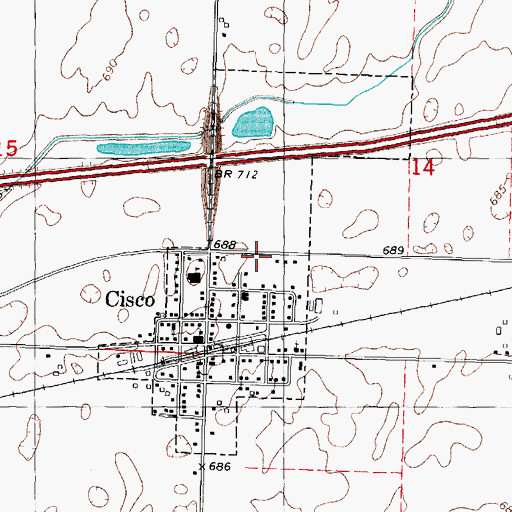 Topographic Map of Village of Cisco, IL