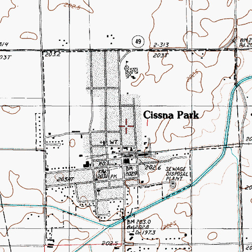 Topographic Map of Village of Cissna Park, IL