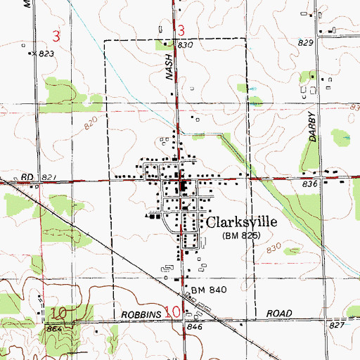 Topographic Map of Village of Clarksville, MI