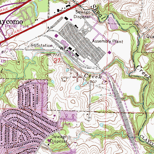 Topographic Map of Village of Claycomo, MO