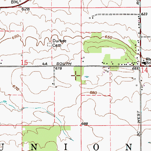 Topographic Map of Town of Shadeland, IN