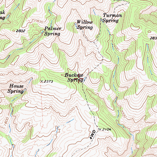 Topographic Map of Buckeye Spring, CA