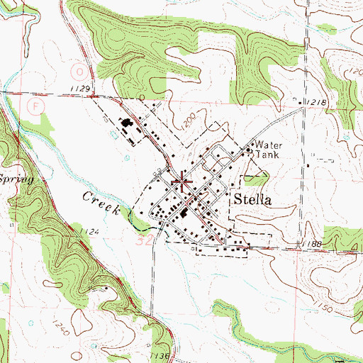 Topographic Map of Town of Stella, MO