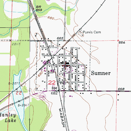 Topographic Map of Town of Sumner, MO