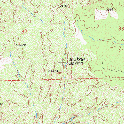 Topographic Map of Buckeye Spring, CA