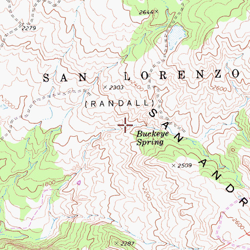 Topographic Map of Buckeye Spring, CA
