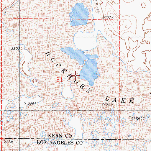 Topographic Map of Buckhorn Lake, CA
