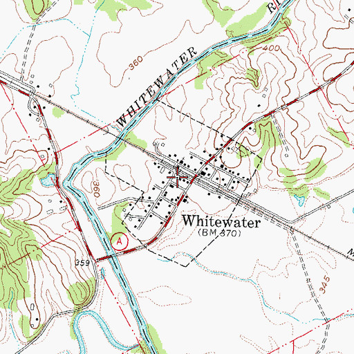 Topographic Map of Town of Whitewater, MO