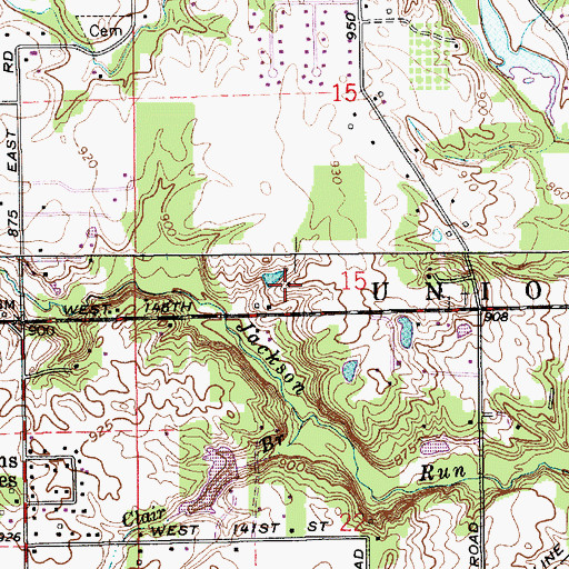 Topographic Map of Town of Zionsville, IN