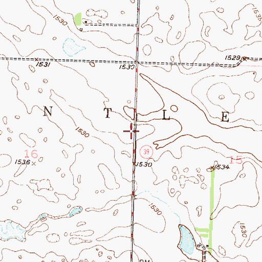Topographic Map of Township of Antler, ND