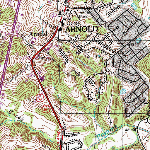 Topographic Map of Township of Arnold, MO