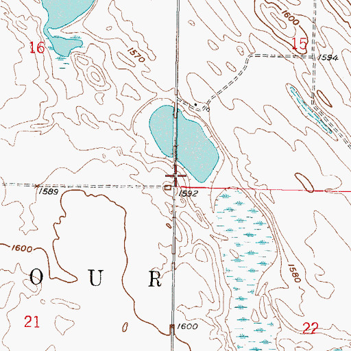 Topographic Map of Township of Balfour, ND