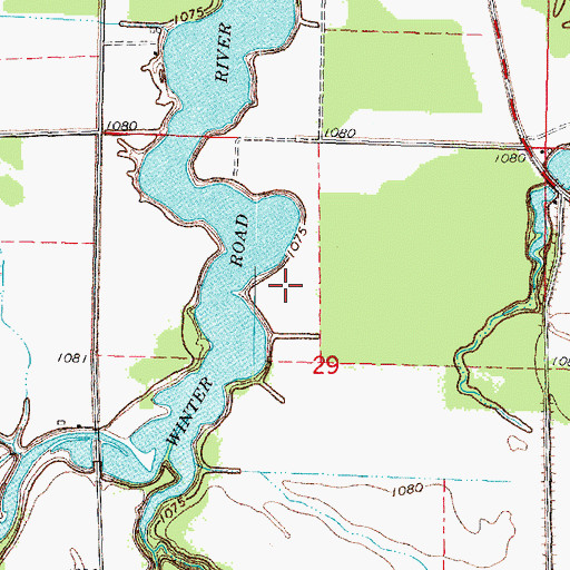 Topographic Map of Township of Baudette, MN