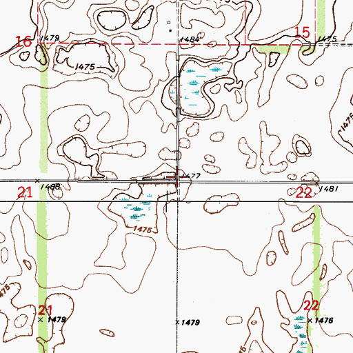 Topographic Map of Township of Cando, ND