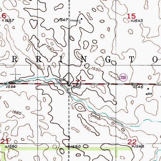 Topographic Map of Township of Carrington, ND