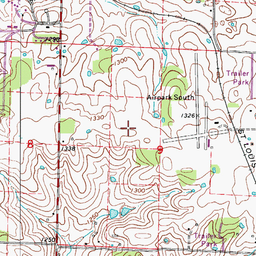 Topographic Map of Township of Cassidy, MO