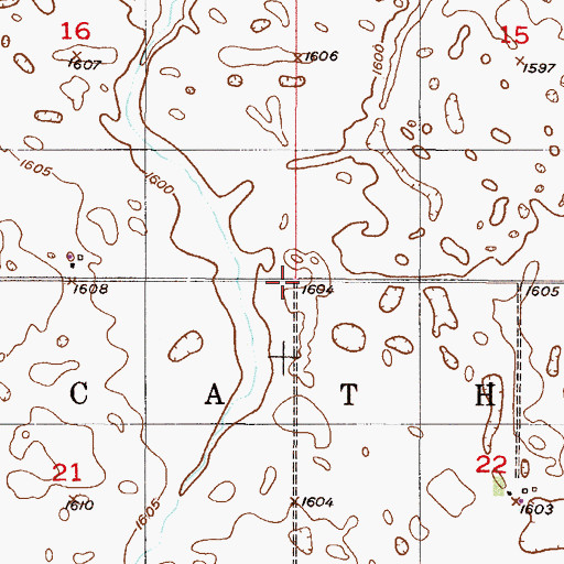 Topographic Map of Township of Cathay, ND