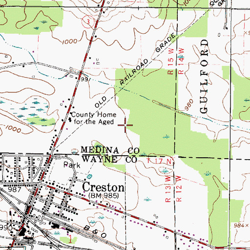 Topographic Map of Township of Creston Village (historical), OH