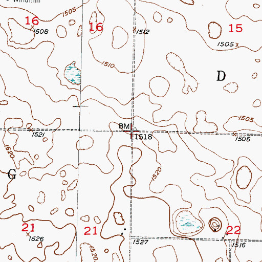 Topographic Map of Township of Deering, ND