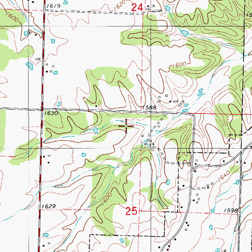 Topographic Map of Township of Diggins, MO