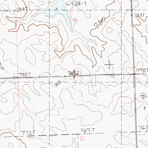 Topographic Map of Township of Flint Rock, SD
